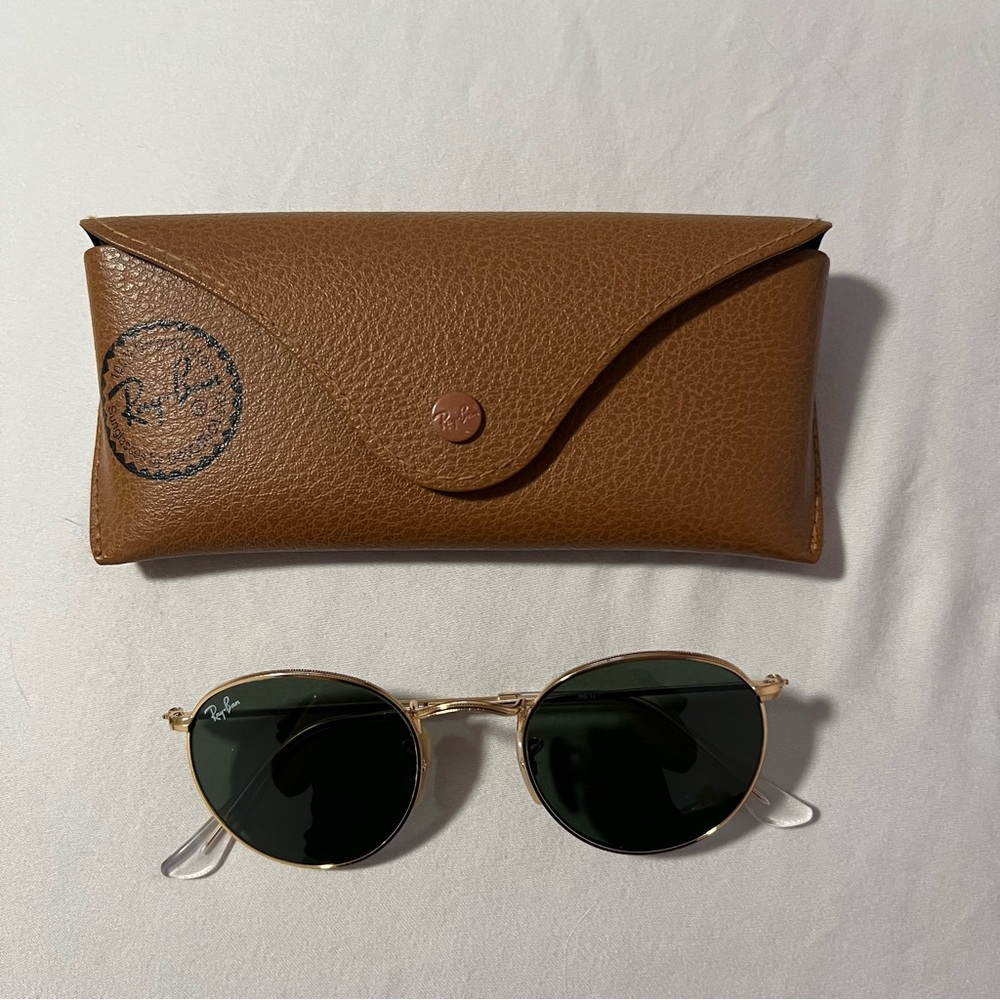 Reyban round gold metal sunglasses